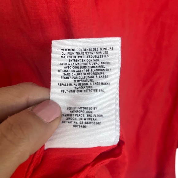 Anthropologie‎ Maeve Red-Orange Faithfull A-line Midi Tie-Waist Skirt 4 - Picture 9 of 12